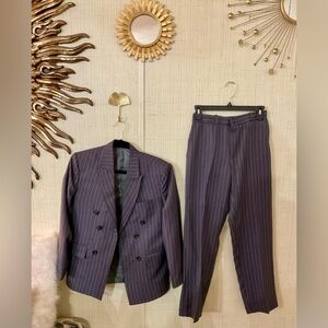 Youth Boys  Blazer Suit Jacket Black Pinstripe Size M B58